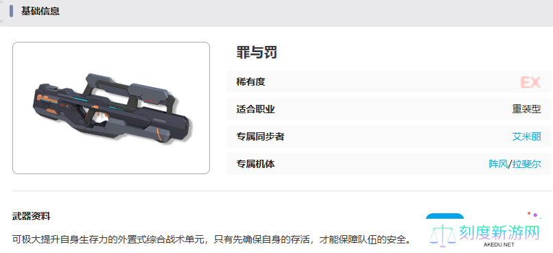 《艾塔纪元》罪与罚武器属性一览