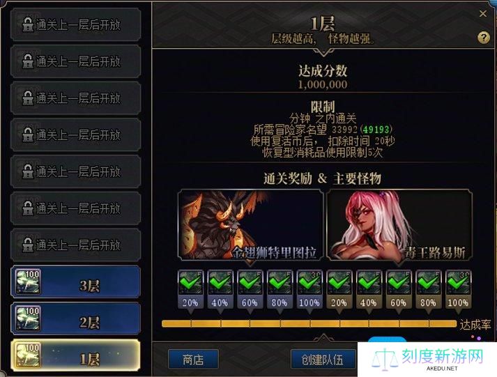 DNF梦境之塔名望要求