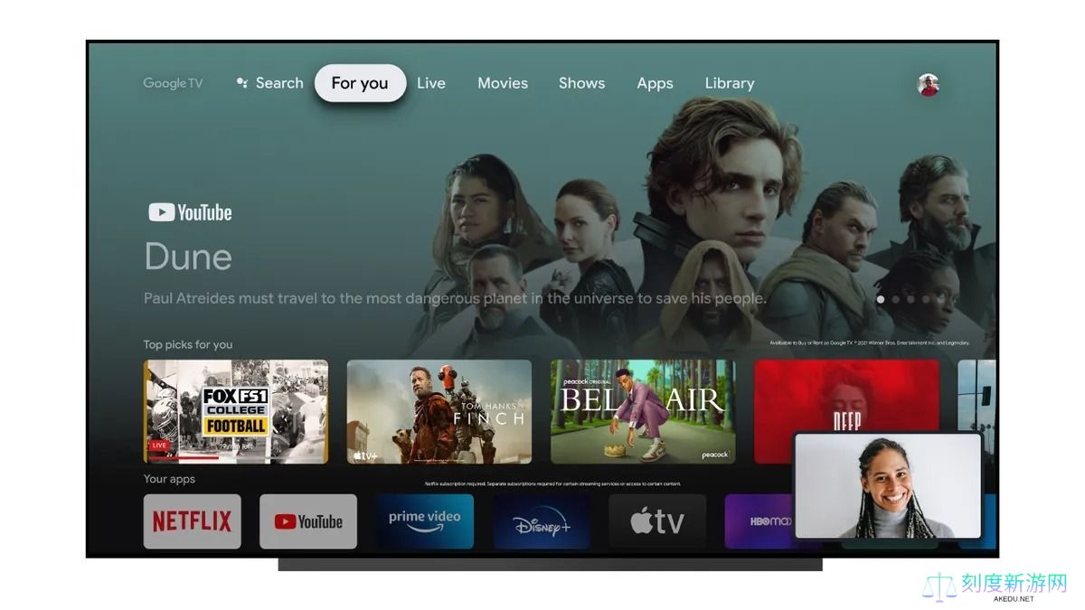 谷歌 Google TV 流媒体设备遥控器将新增“Free Play”按钮，按下可观看带有广告的免费节目