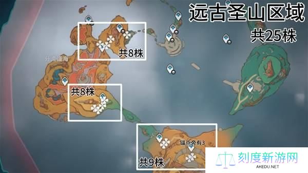 原神全部云岩裂叶采集路线图一览