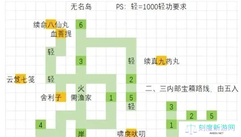 大江湖之苍龙与白鸟无名岛地图收集攻略